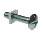 ROOFING BOLTS & SQUARE NUTS BRIGHT ZINC